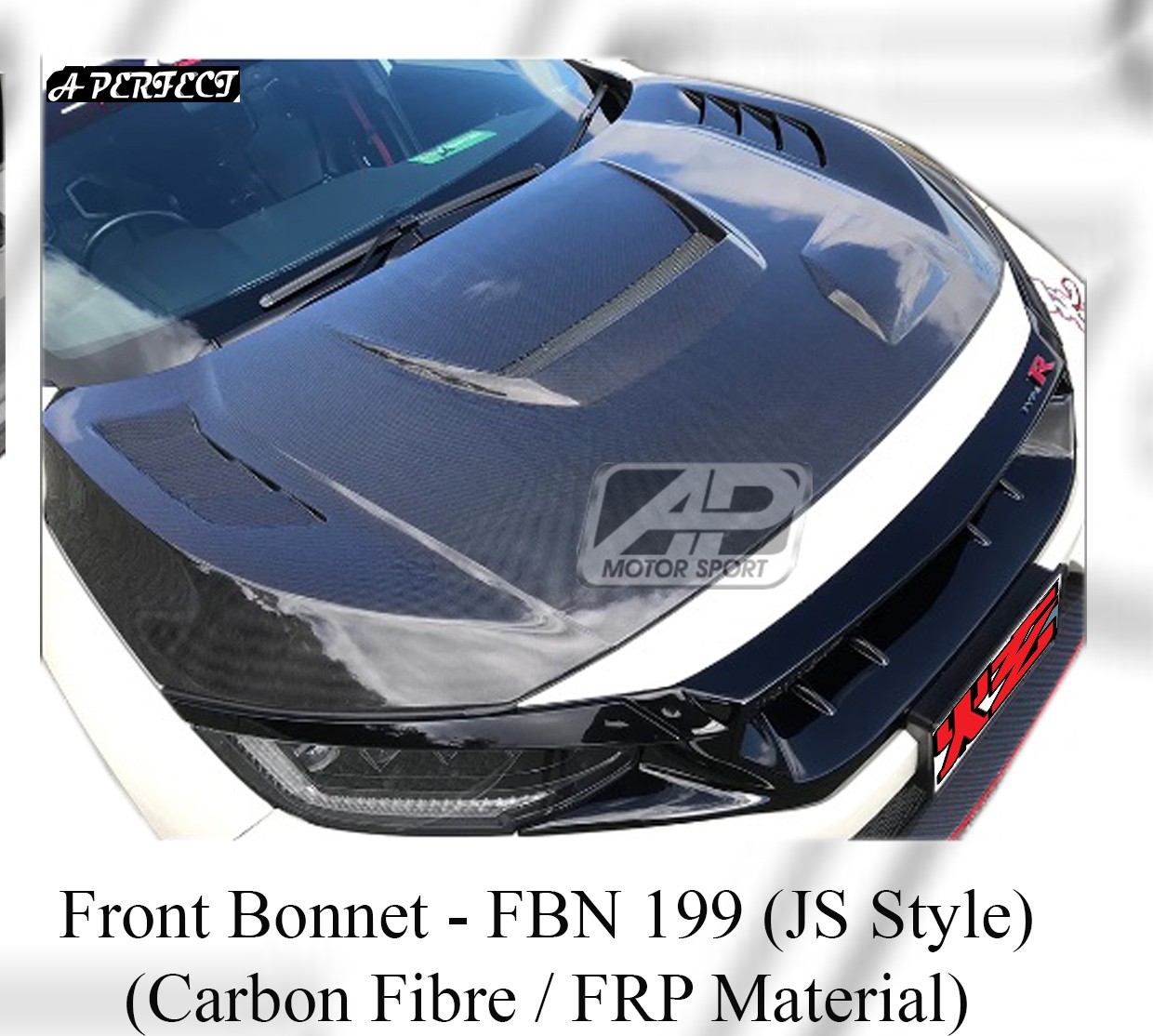 Honda Civic FC 2015 Front Bonnet (JS Style) (Carbon Fibre / 
