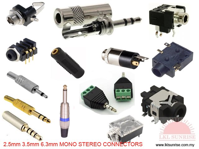  2.5mm 3.5mm 6.3mm MONO STEREO CONNECTORS