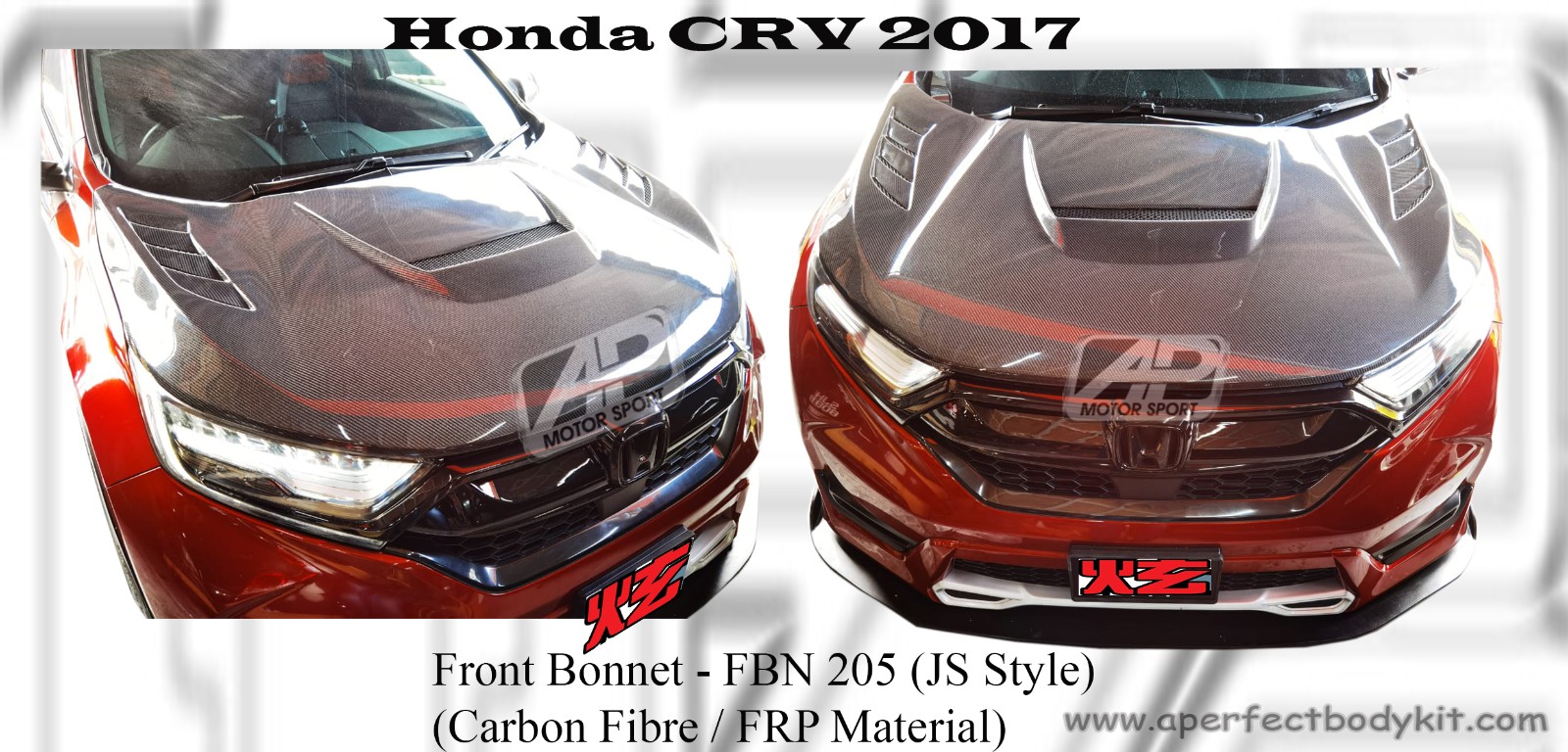 Honda CRV 2017 Front Bonnet (JS Style) (Carbon Fibre / FRP M