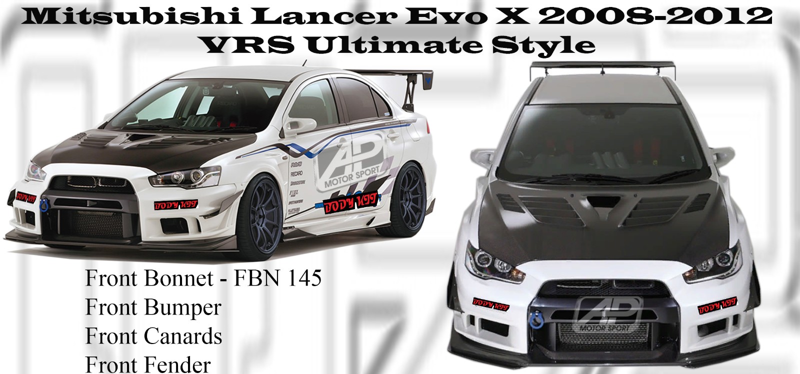 Mitsubishi Lancer Evo X 2008-2012 VRS Ultimate Style Front B