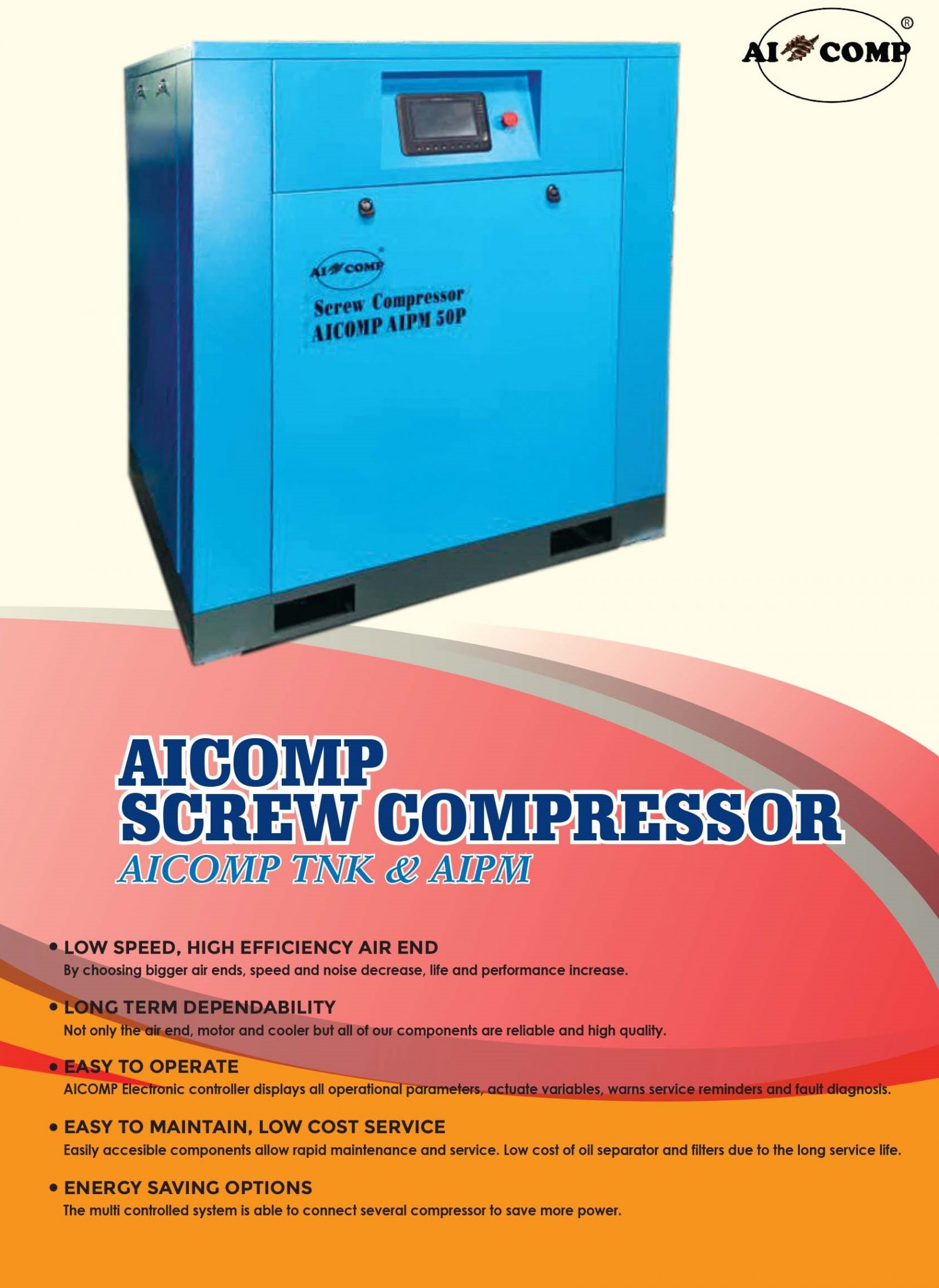 Aicomp Screw Type Compressor TNK Series