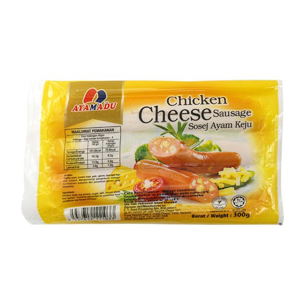 AYAMADU-CHEESE SAUSAGE 300gm (36pack/ctn)