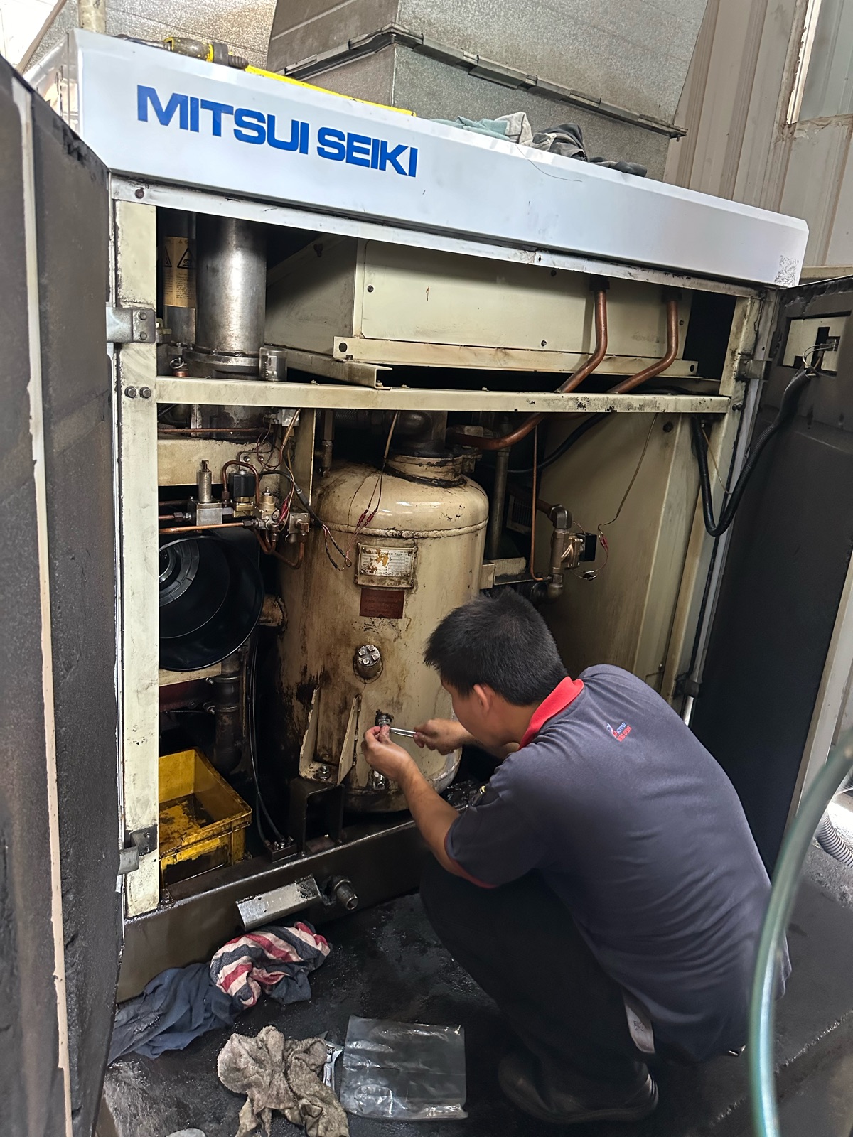 Service 100 HP Mitsui Seiki Air Compressor Z755AS2