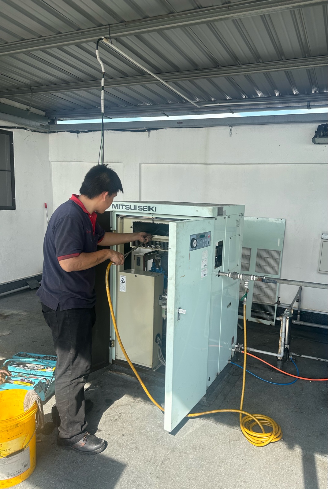 Service Mitsui Seiki Oil Free Water Lubricated Air Compressor 