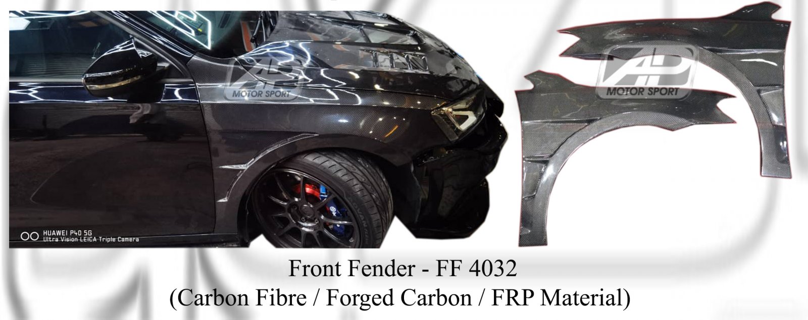 Volkswagen Jetta Front Fender (Carbon Fibre / Forged Carbon 