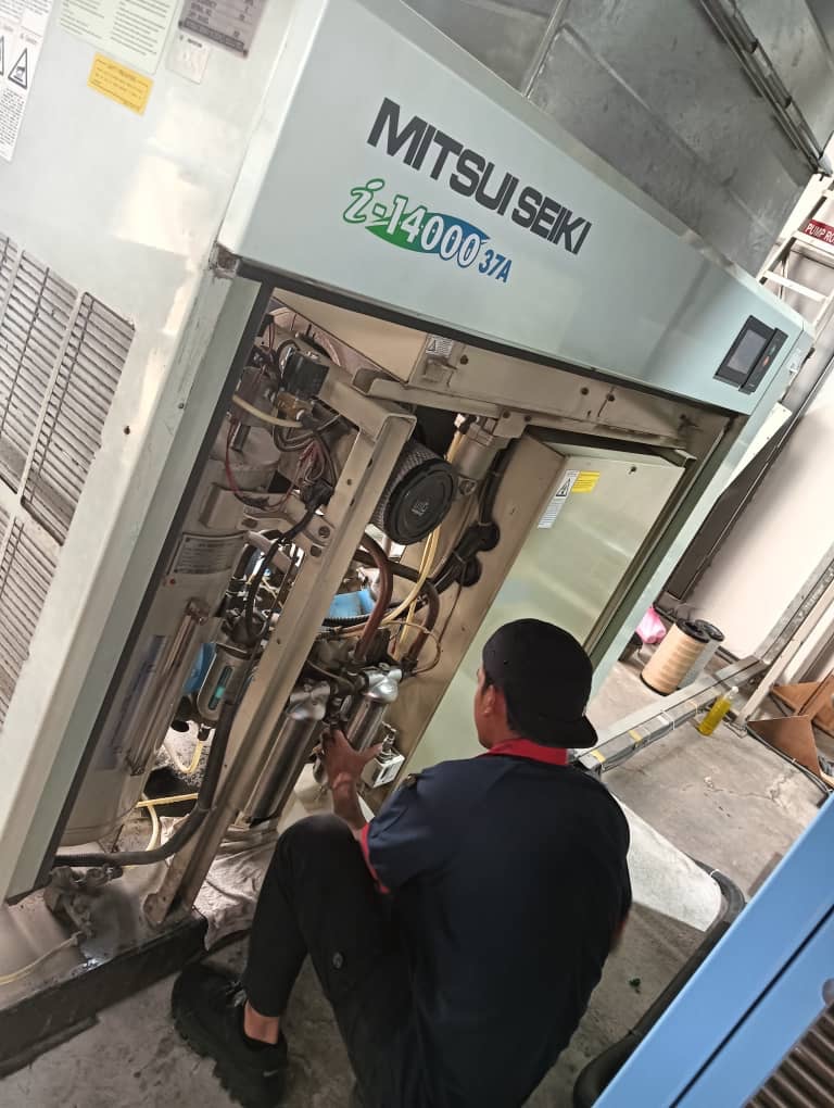 Service Mitsui Seiki Oil Free Air Compressor i-14037A