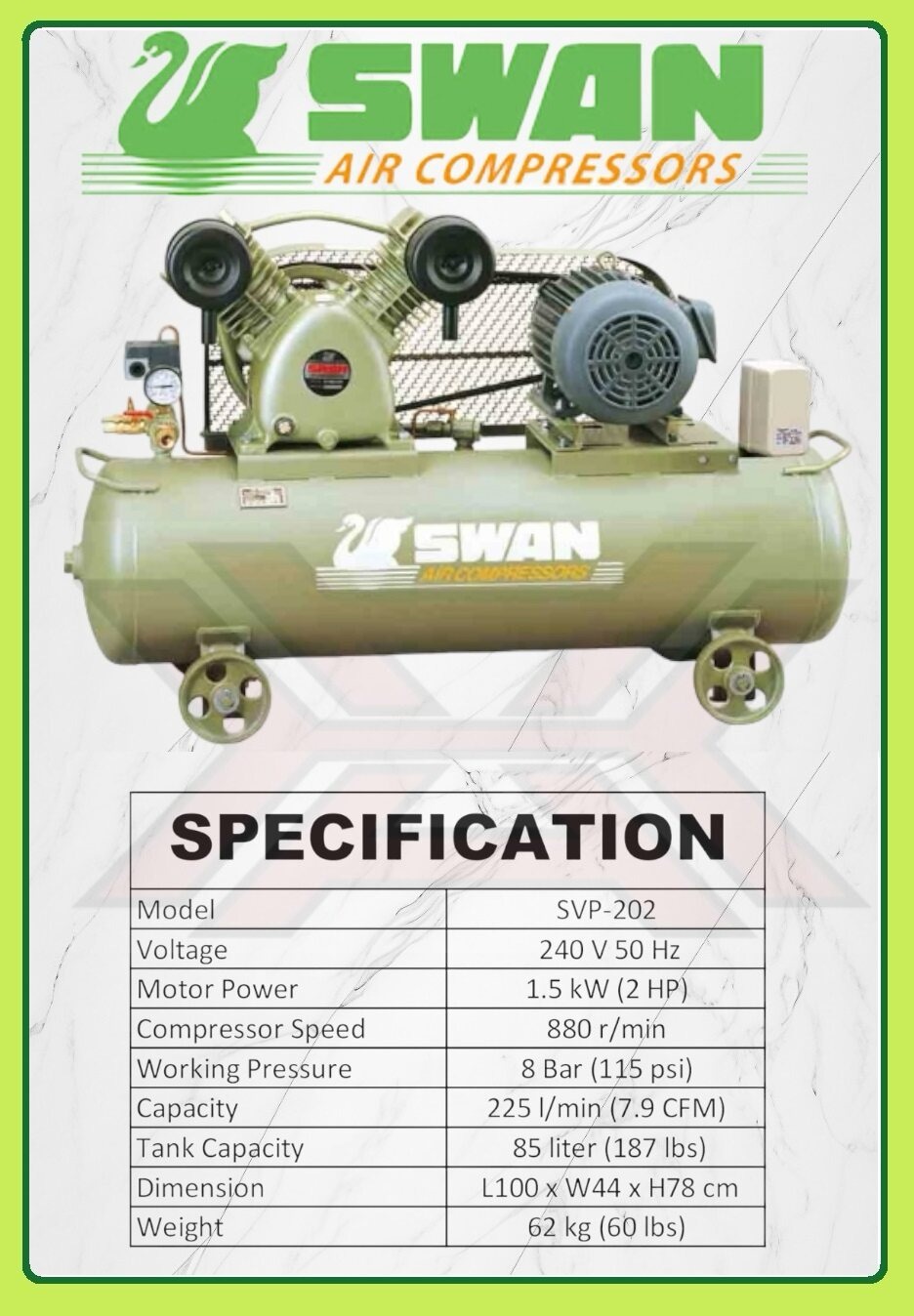 Swan 2 HP Air Compressor 