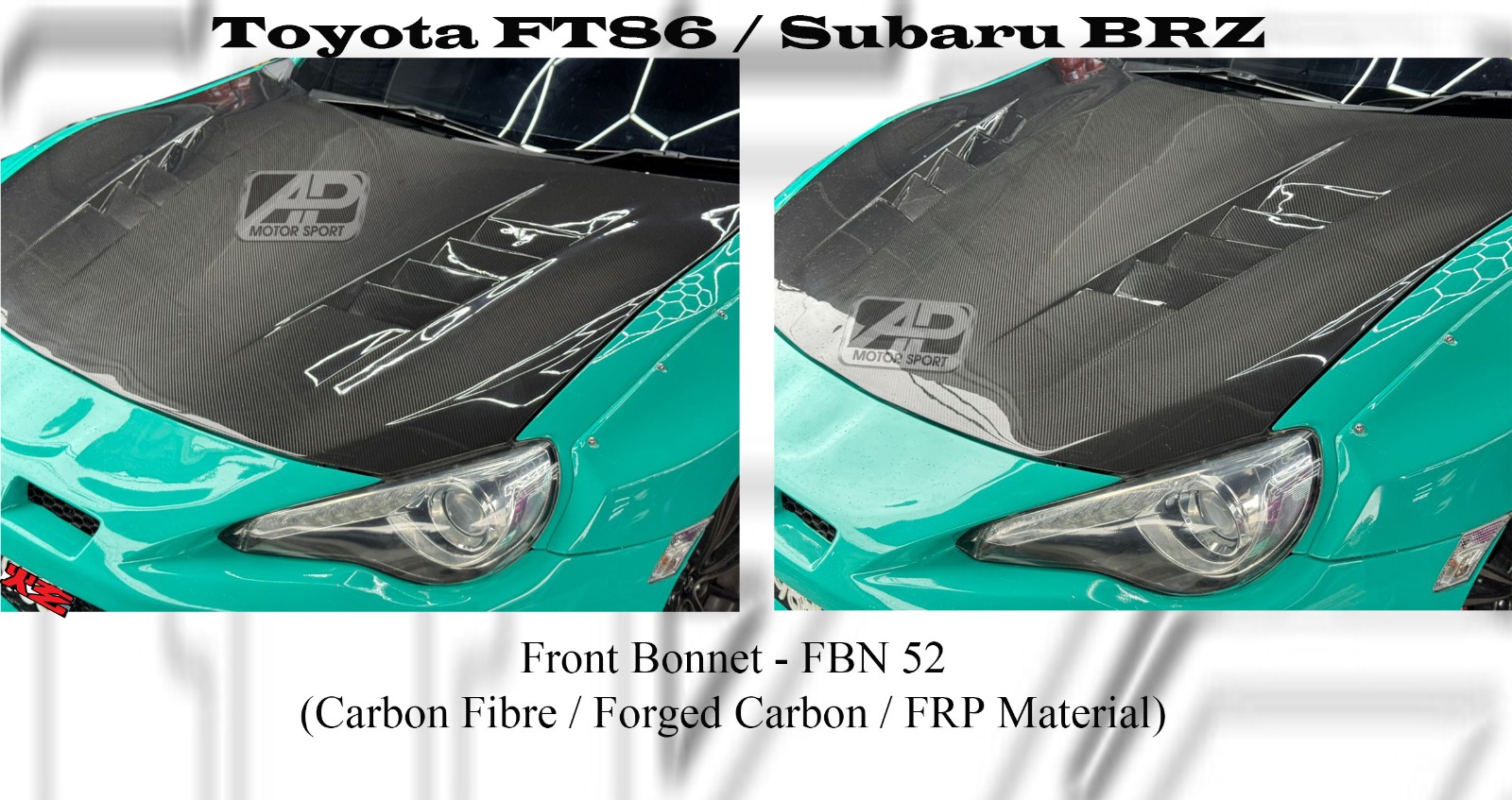 Subaru BRZ Front Bonnet (Carbon Fibre / Forged Carbon / FRP 