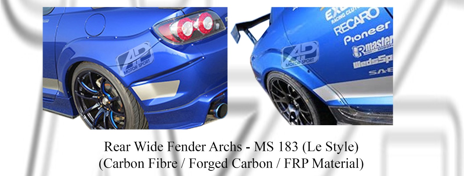 Mazda RX8 Le Style Rear Wide Fender Archs (Carbon Fibre / Fo