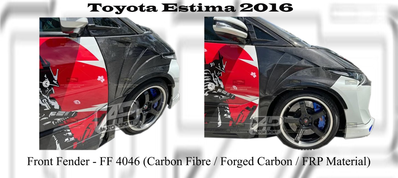 Toyota Estima 2016 Front Fender (Carbon Fibre / Forged Carbo