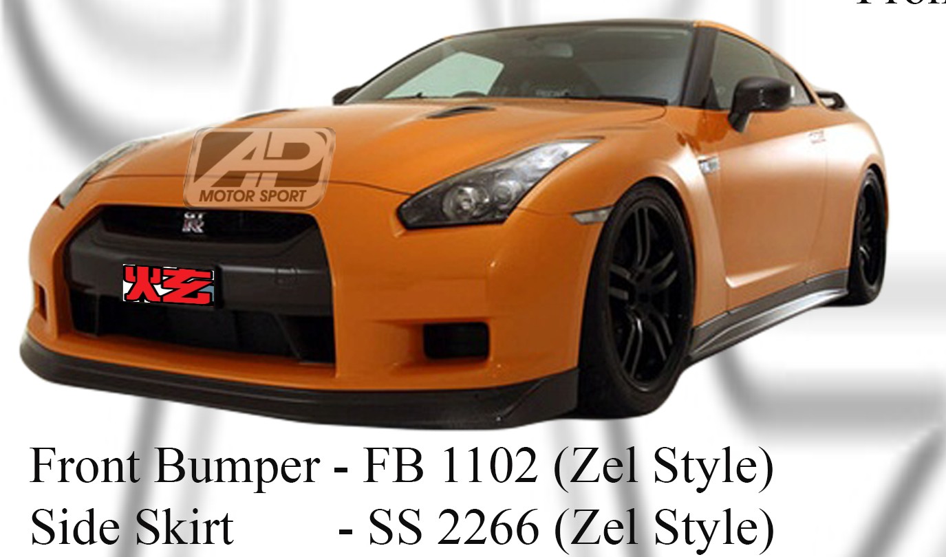 Nissan GTR R35 Zel Style Front Bumper, Side Skirt 