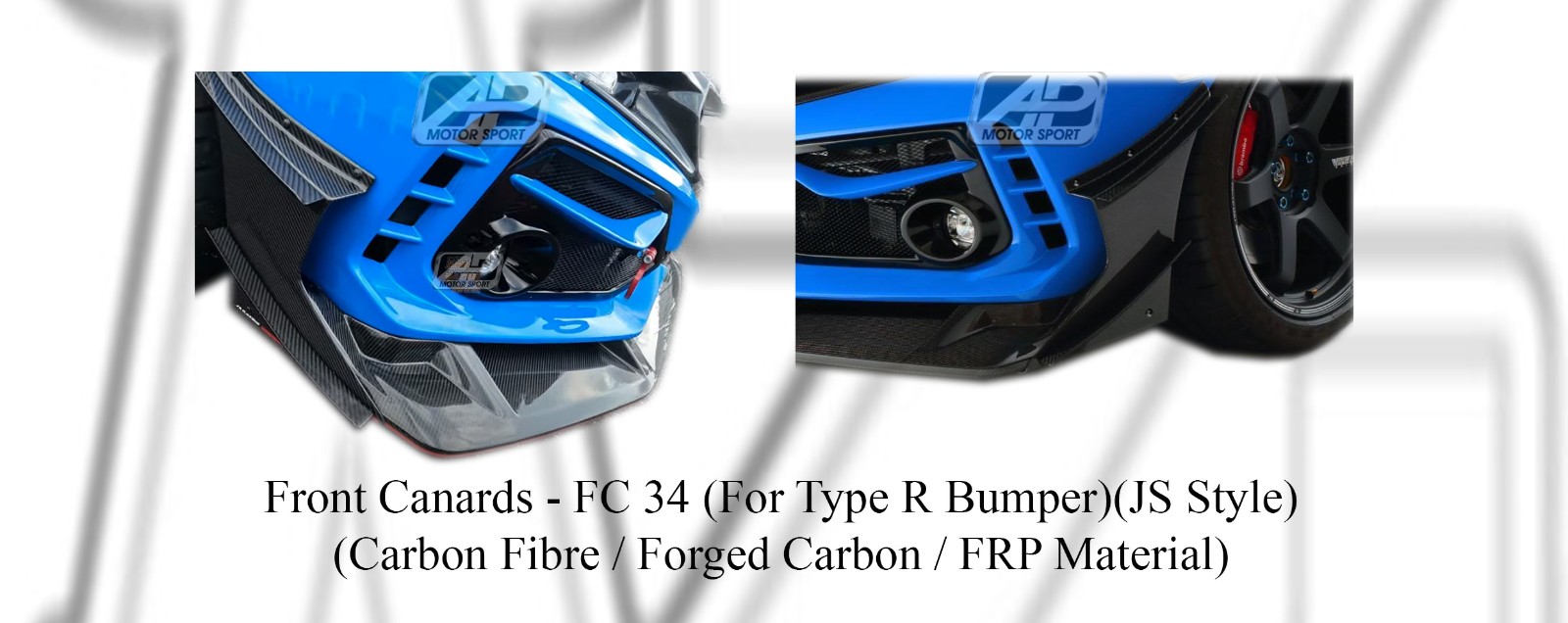 Honda Civic FC JS Style Front Canards for Type R Bumper (Car