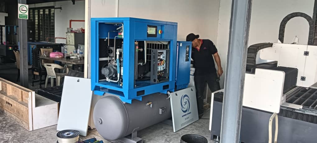Installation JUFENG 4 In 1 Laser Cutting Air Compressor 