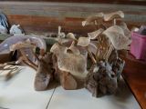 Mushroom.Wood Carved.Home Deco.Hiasan.Johor.Fengshui.Decoration.Water Pond