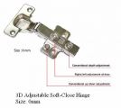 3D ADJUSTABLE SOFT-CLOSE HINGE