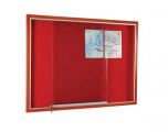 Velvet Notice Board With Wooden Frame Cabinet