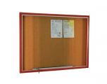 Cork Notice Board With Wooden Frame Cabinet