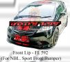 Honda Fit 2008 Front V Lip For NBL Sport Front Bumper 