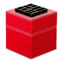 Cube Cuir Rouge