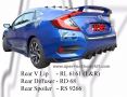 Honda Civic 2016 Rear Diffuser, Rear V Lip (L&R), Rear Spoiler 