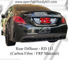 Mercedes C Class W205 Rear Diffuser (Carbon Fibre / FRP Material)