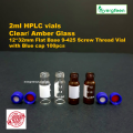 HPLC vials with cap and septa