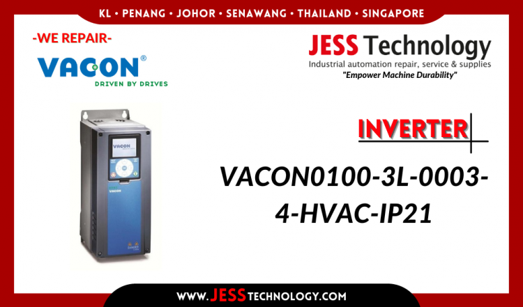Repair INVERTER VACON0100-3L-0003-4-HVAC-IP21 Malaysia, Singapore, Indonesia, Thailand