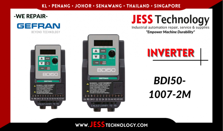 Repair GEFRAN INVERTER BDI50-1007-2M Malaysia, Singapore, Indonesia, Thailand