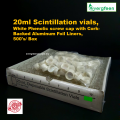 20ml Scintillation vials, White Phenolic screw cap