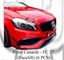Mercedes A Class W176 Facelift Front Canards (6 PCS)(Carbon Fibre, Forged Carbon, FRP Material) 