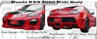 Mazda RX8 2003 Wide Body Front Bumper, Rear Bumper (Magic Style) 