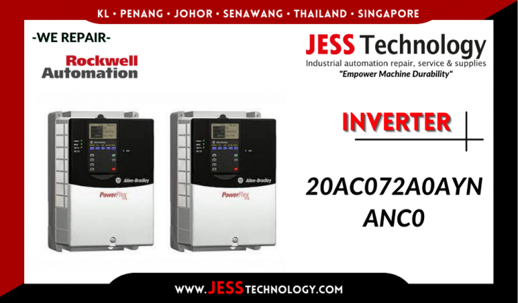 Repair ROCKWELL AUTOMATION INVERTER 20AC072A0AYNANC0 Malaysia, Singapore, Indonesia, Thailand