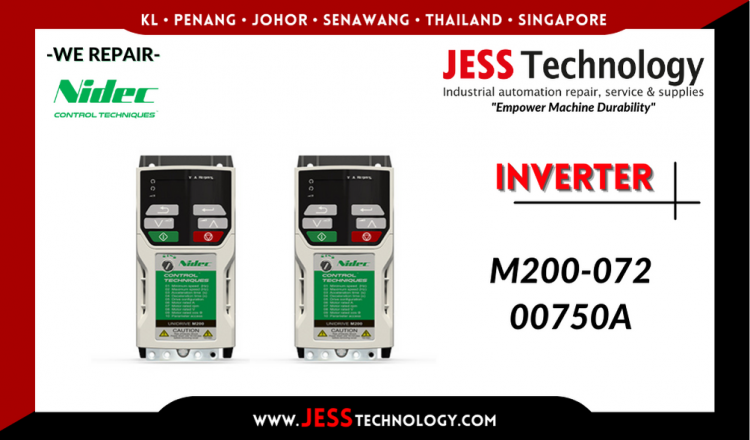 Repair NIDEC INVERTER M200-072 00750A Malaysia, Singapore, Indonesia, Thailand