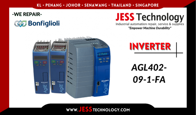Repair BONFIGLIOLI INVERTER AGL402-09-1-FA Malaysia, Singapore, Indonesia, Thailand