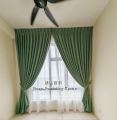 Night curtain, Green colour curtain,Sunblock curtain,Skudai,Johor,Singapore.