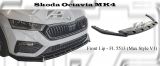 Skoda Octavia MK4 Front Lip (Max Style V1) (Carbon Fibre / Forged Carbon / FRP Material)