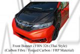 Honda Jazz 2014-2019 Thai Style Front Bonnet (Carbon Fibre / Forged Carbon / FRP Material)