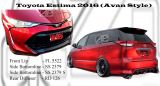 Toyota Estima 2016 Avan Style Front Lip, Side Bottomline, Rear Diffuser