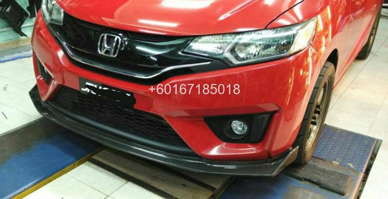 2016 honda jazz gk spoon sport carbon fibre bumper lip new