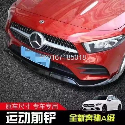 w177 a class front lip amg brabus style abs gloss black mate