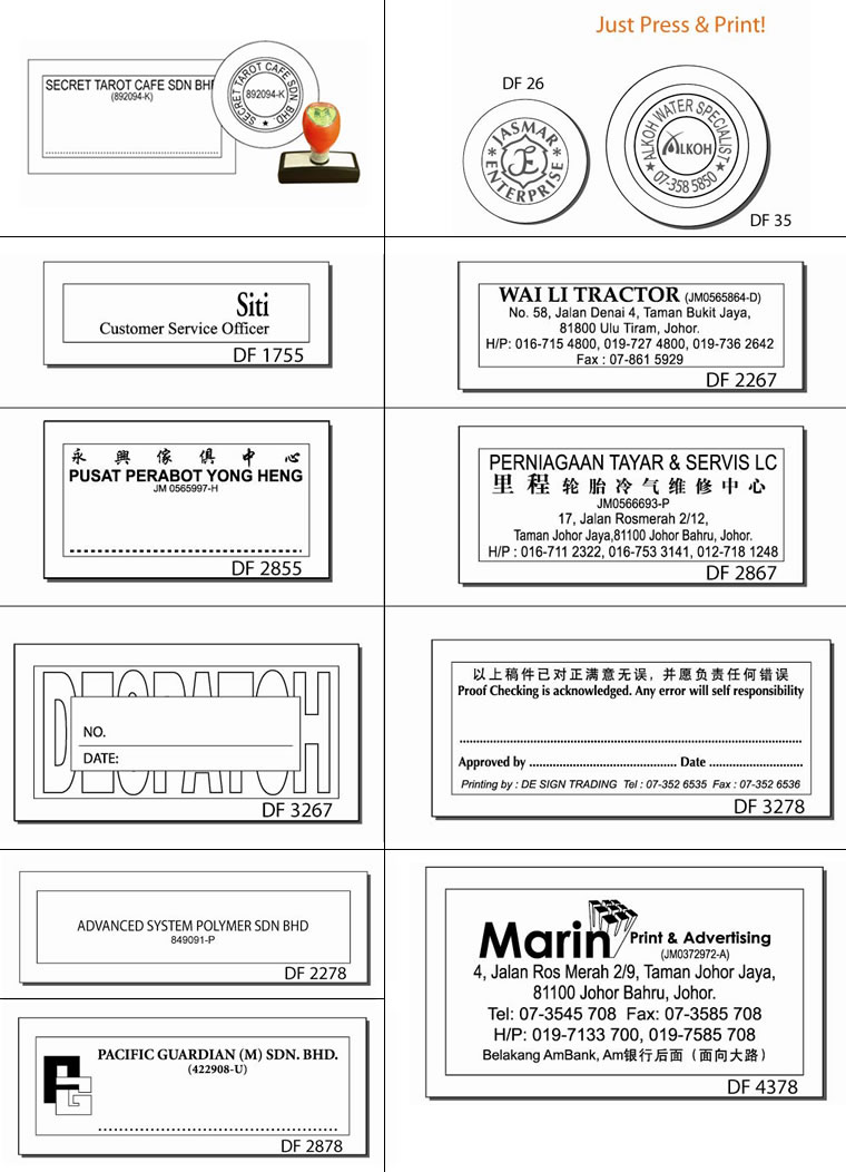 Rubber Stamp/Pre-ink Chop, Uncategorised - Marin Print & Advertising