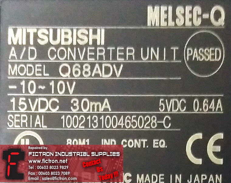 Q68ADV MITSUBISHI MELSEC-Q Analog to Digital PLC Converter Module REPAIR IN MALAYSIA 1-YEAR WARRANTY