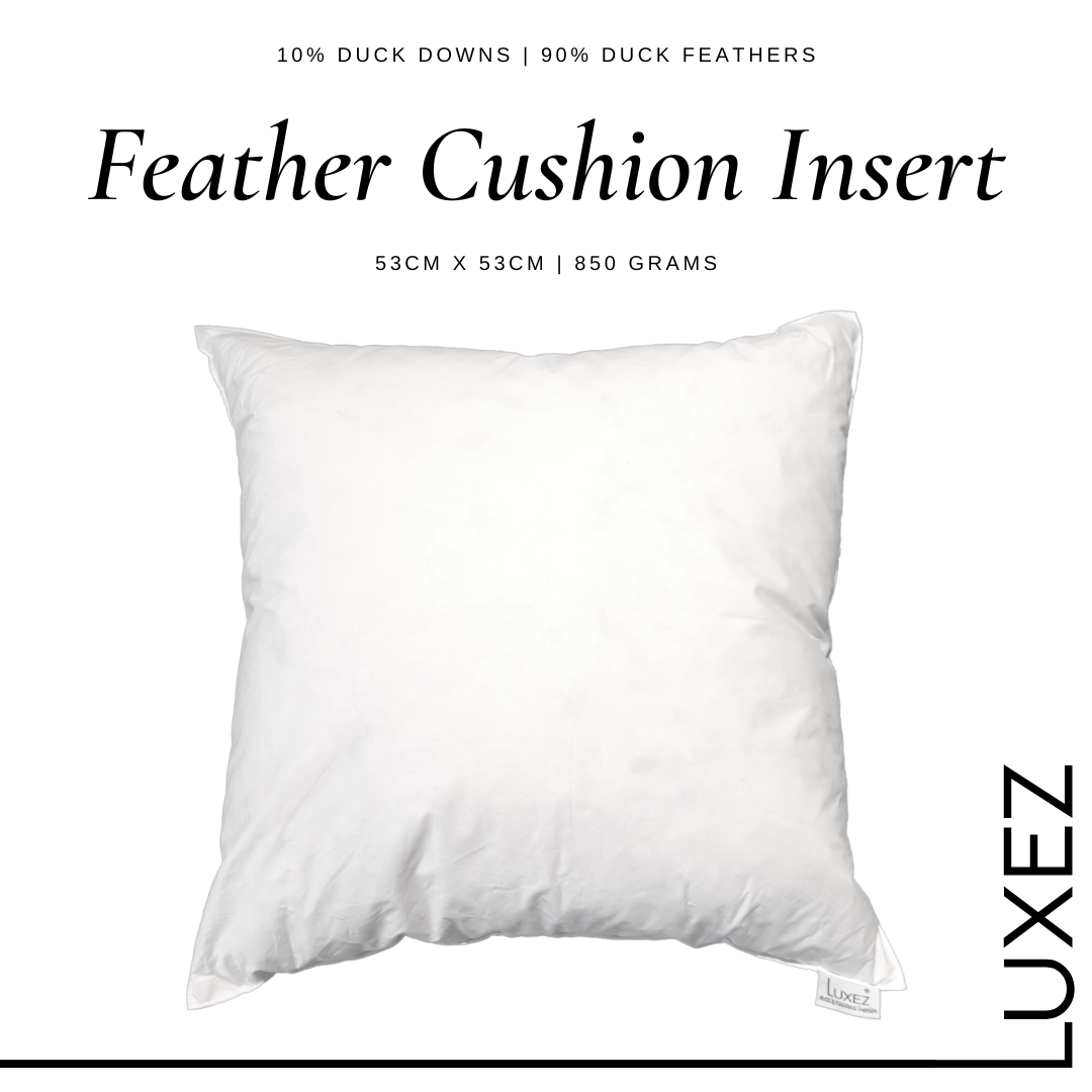 luxez duck feather square cushion 53x53cm for 50x50cm cushion