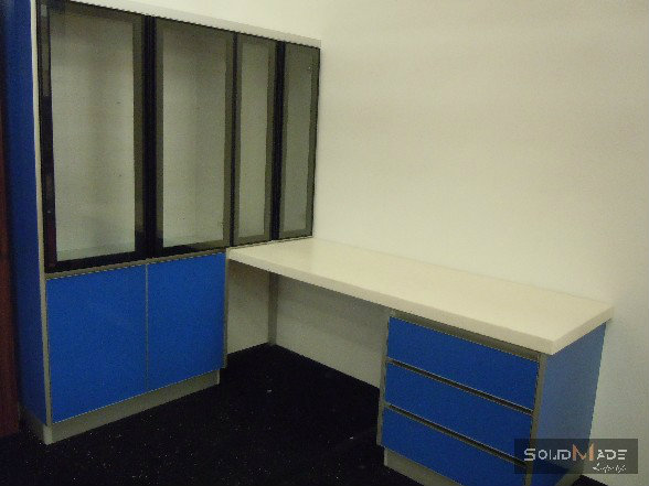 Aluminium Study Table With Filing Cabinet