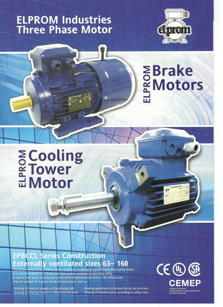 Elprom Brake Motor, Cooling Tower Motor