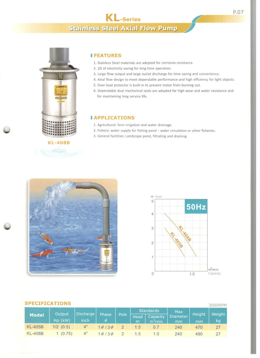 Sonho Stainless Steel Axial Flow Pump