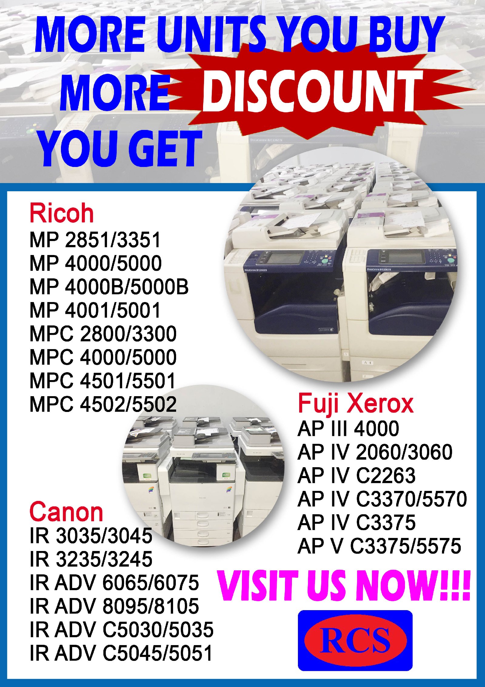 MORE UNITS YOU BUY, MORE DISCOUNT YOU GET!!