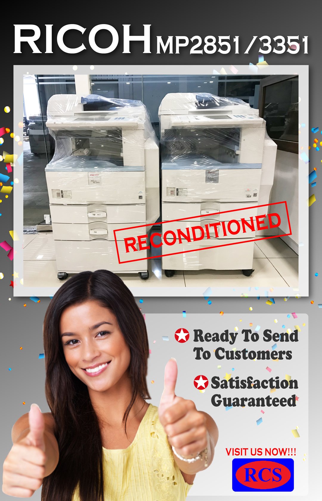 RICOH MP2851/3351 SATISFACTION GUARANTEED!! FUJI XEROX/CANON/MINOLTA RECONDITIONED COPIER WHOLESALE