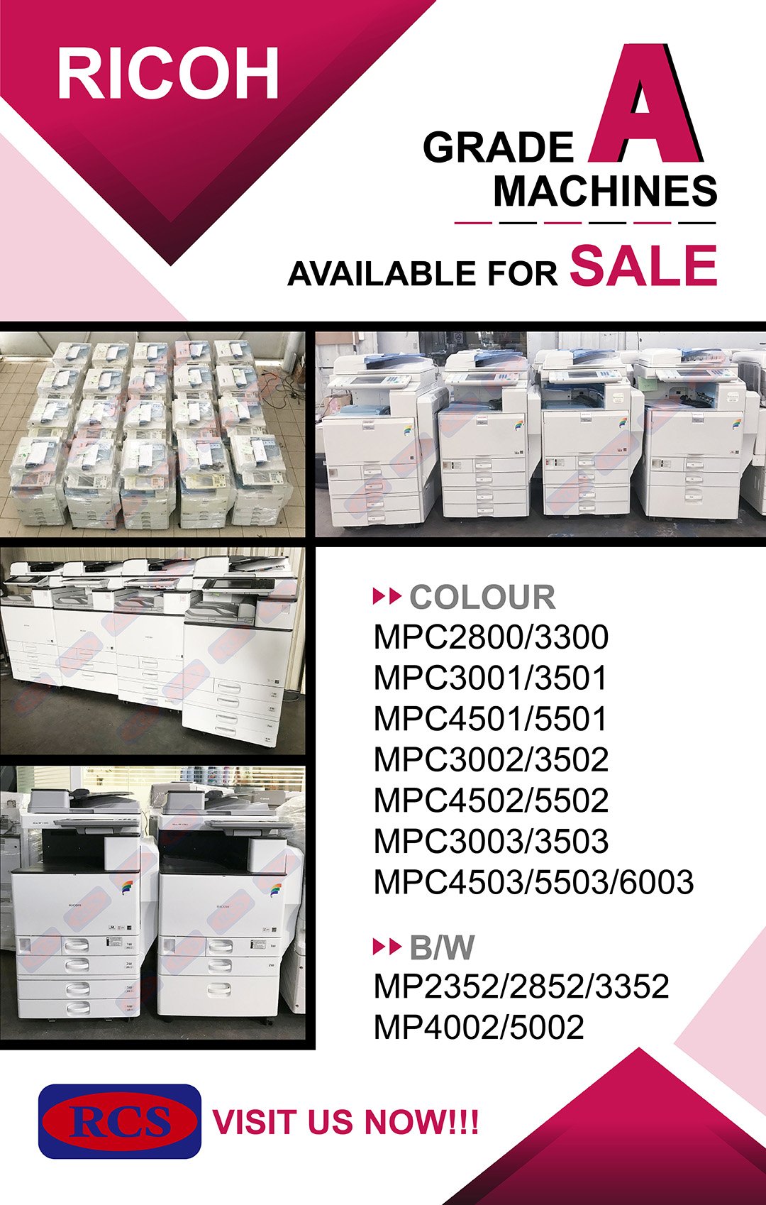 RICOH GRADE A COPIERS!! FUJI XEROX/CANON/KONICA MINOLTA RECONDITIONED COPIER WHOLESALE