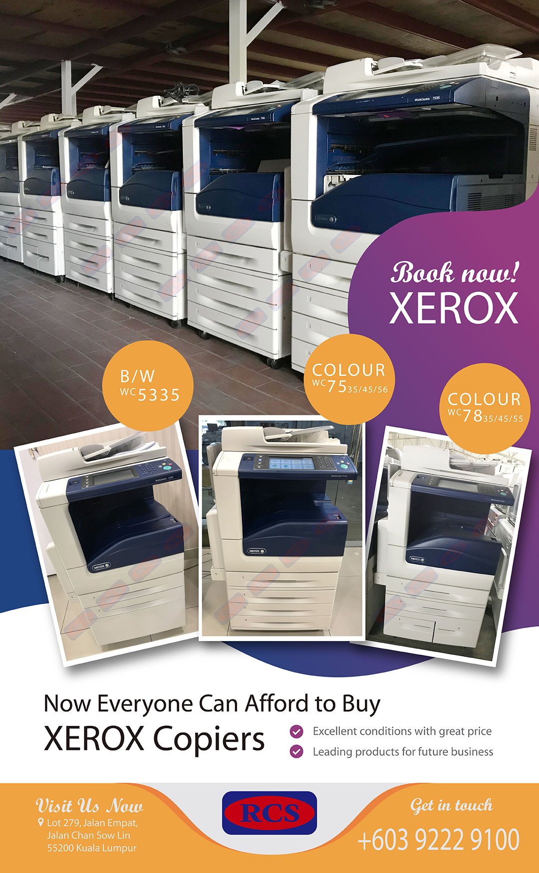 XEROX WC5335 WC7535/56 WC7835/55! CANON/RICOH/KONICA MINOLTA RECONDITIONED COPIER WHOLESALE